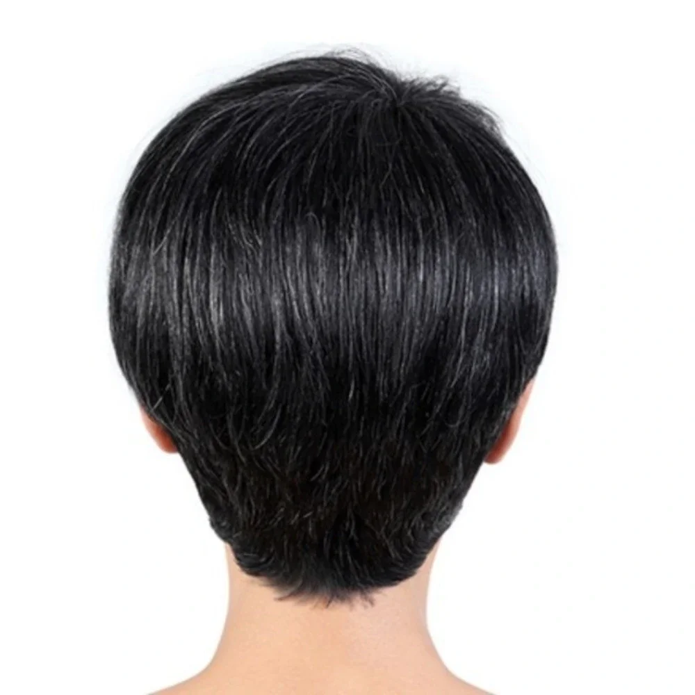 Motown‎ Tress SH Pixie Wig 100% Human Hair Silver Gray Color 56 NWT Short Cut